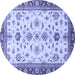 Round Oriental Blue Traditional Rug, abs2473blu