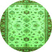 Round Oriental Green Traditional Rug, abs2473grn