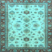 Square Machine Washable Oriental Light Blue Traditional Rug, wshabs2473lblu