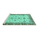 Sideview of Machine Washable Oriental Turquoise Traditional Area Rugs, wshabs2473turq