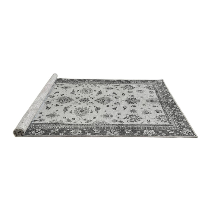 Sideview of Machine Washable Oriental Gray Traditional Rug, wshabs2473gry