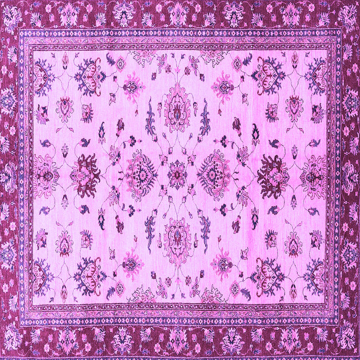 Square Machine Washable Oriental Purple Traditional Area Rugs, wshabs2473pur