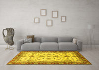 Machine Washable Oriental Yellow Traditional Rug, wshabs2473yw