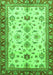 Machine Washable Oriental Green Traditional Area Rugs, wshabs2473grn