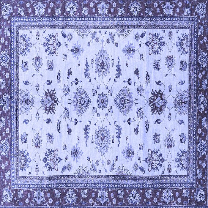 Square Machine Washable Oriental Blue Traditional Rug, wshabs2473blu