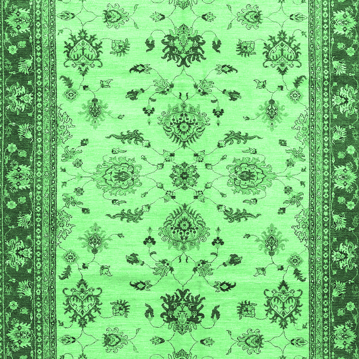 Machine Washable Oriental Emerald Green Traditional Area Rugs, wshabs2473emgrn
