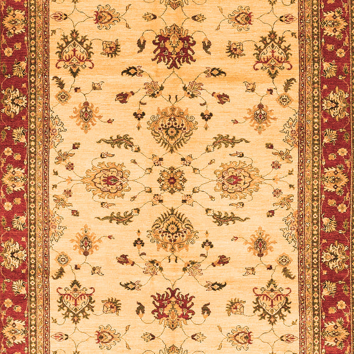 Machine Washable Oriental Orange Traditional Area Rugs, wshabs2473org