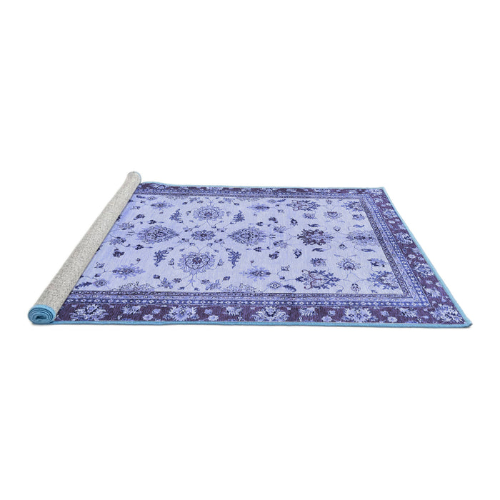 Sideview of Machine Washable Oriental Blue Traditional Rug, wshabs2473blu