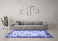 Machine Washable Oriental Blue Traditional Rug, wshabs2473blu