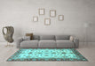 Machine Washable Oriental Light Blue Traditional Rug in a Living Room, wshabs2473lblu