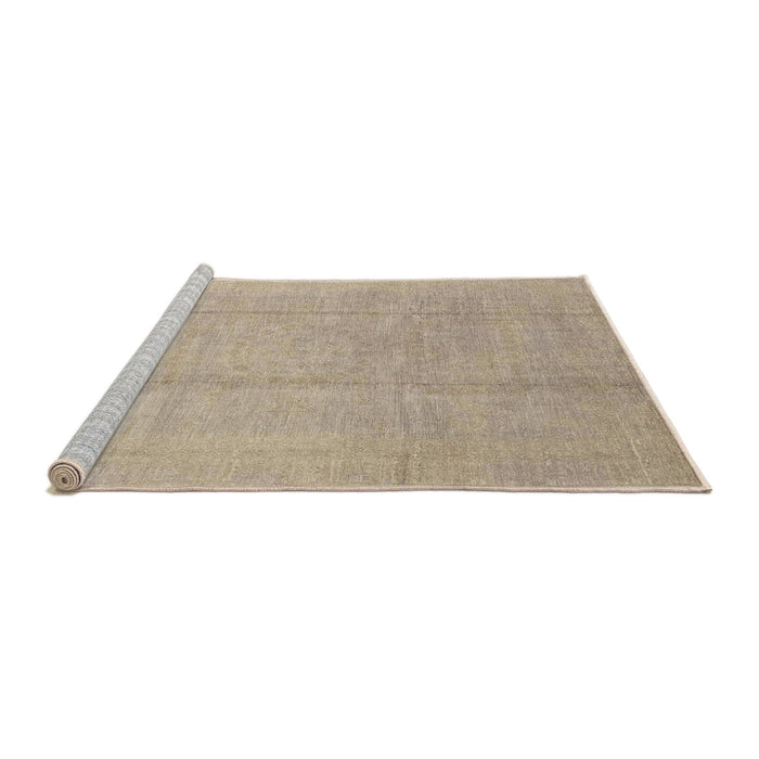 Sideview of Machine Washable Abstract Camel Brown Rug, wshabs2474