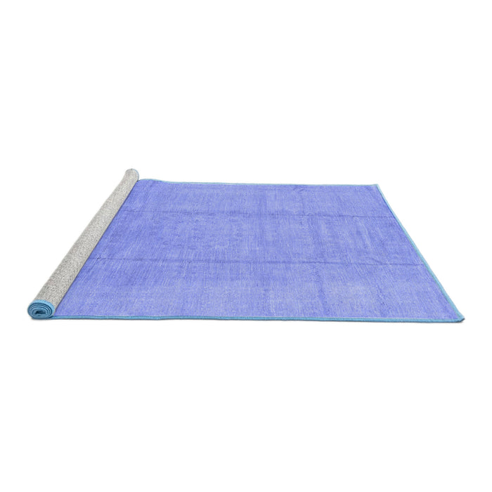 Sideview of Machine Washable Abstract Blue Modern Rug, wshabs2474blu