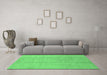 Machine Washable Abstract Emerald Green Modern Area Rugs in a Living Room,, wshabs2474emgrn