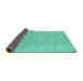 Sideview of Abstract Turquoise Modern Rug, abs2474turq