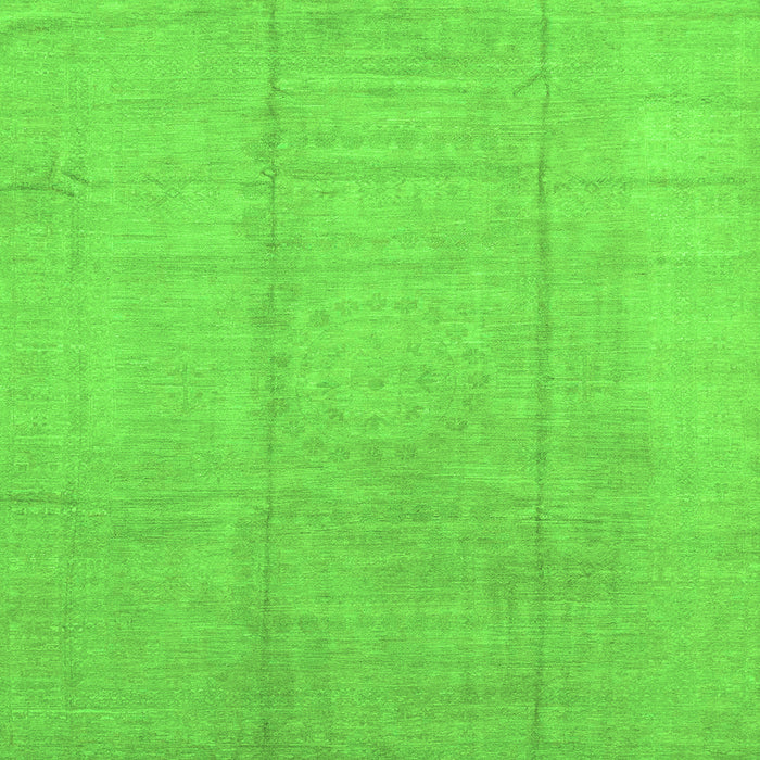 Square Machine Washable Abstract Green Modern Area Rugs, wshabs2474grn