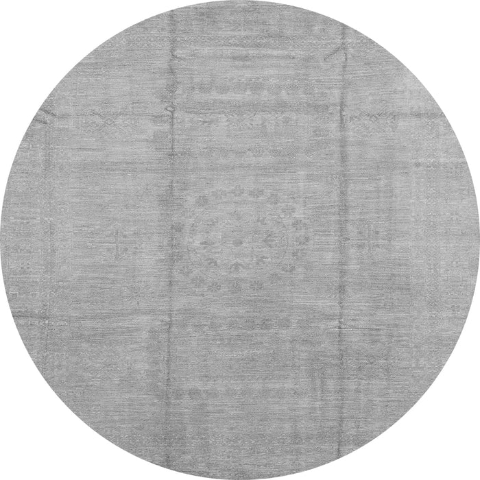 Round Machine Washable Abstract Gray Modern Rug, wshabs2474gry