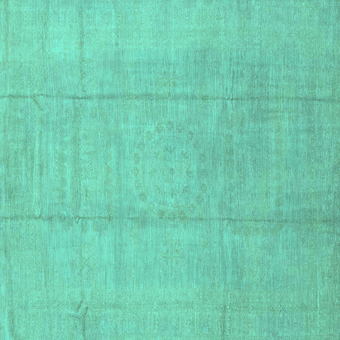 Square Abstract Turquoise Modern Rug, abs2474turq