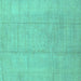 Square Abstract Turquoise Modern Rug, abs2474turq