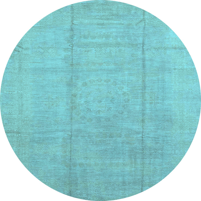 Round Abstract Light Blue Modern Rug, abs2474lblu