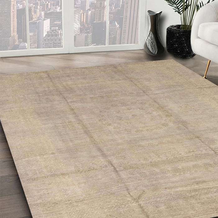 Machine Washable Abstract Camel Brown Rug in a Family Room, wshabs2474