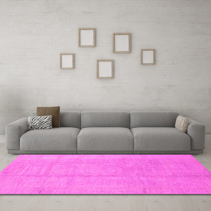 Machine Washable Abstract Pink Modern Rug in a Living Room, wshabs2474pnk