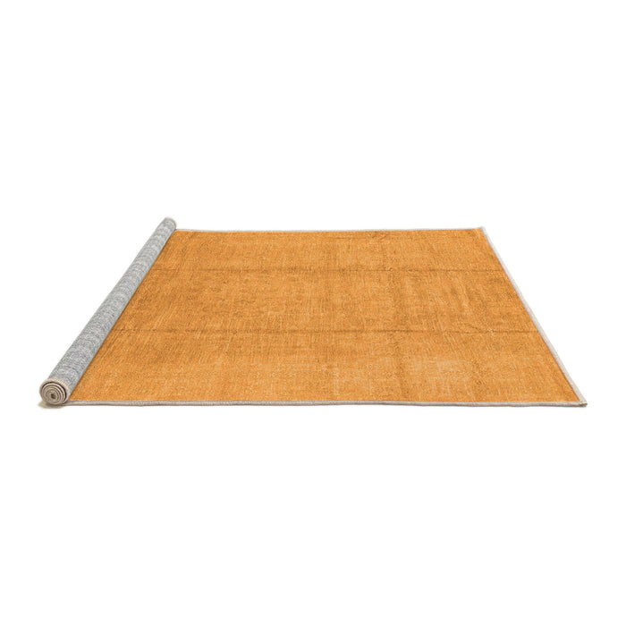 Sideview of Machine Washable Abstract Orange Modern Area Rugs, wshabs2474org