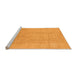 Sideview of Machine Washable Abstract Orange Modern Area Rugs, wshabs2474org