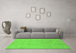 Machine Washable Abstract Green Modern Area Rugs in a Living Room,, wshabs2474grn