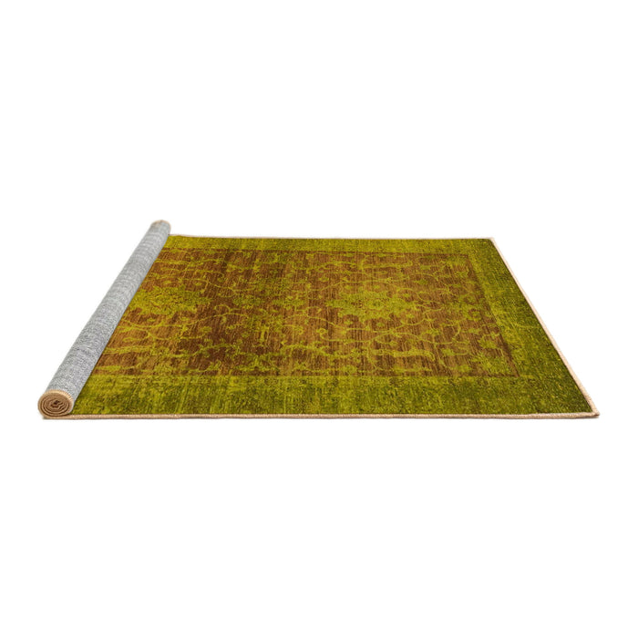 Sideview of Machine Washable Abstract Orange Rug, wshabs2475