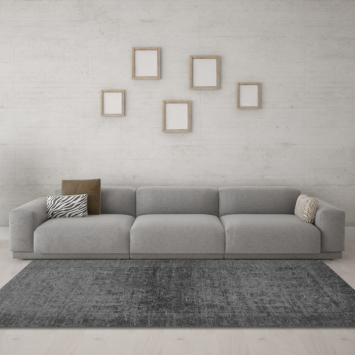 Machine Washable Abstract Gray Modern Rug in a Living Room,, wshabs2475gry