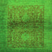 Square Machine Washable Abstract Green Modern Area Rugs, wshabs2475grn