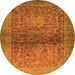 Round Abstract Orange Modern Rug, abs2475org