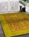 Machine Washable Abstract Orange Rug in a Family Room, wshabs2475