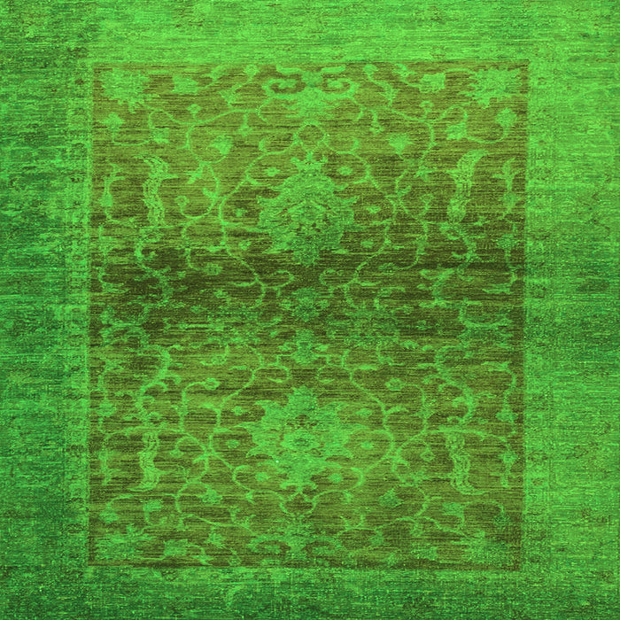 Square Abstract Green Modern Rug, abs2475grn