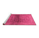 Sideview of Machine Washable Abstract Pink Modern Rug, wshabs2475pnk