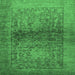 Square Abstract Emerald Green Modern Rug, abs2475emgrn