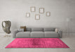 Machine Washable Abstract Pink Modern Rug in a Living Room, wshabs2475pnk