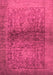 Machine Washable Abstract Pink Modern Rug, wshabs2475pnk