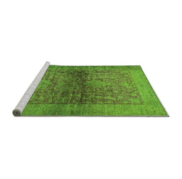 Sideview of Machine Washable Abstract Turquoise Modern Area Rugs, wshabs2475turq