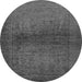 Round Abstract Gray Modern Rug, abs2475gry