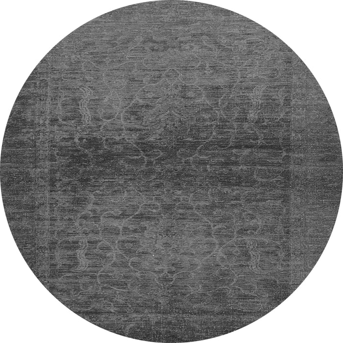 Round Machine Washable Abstract Gray Modern Rug, wshabs2475gry