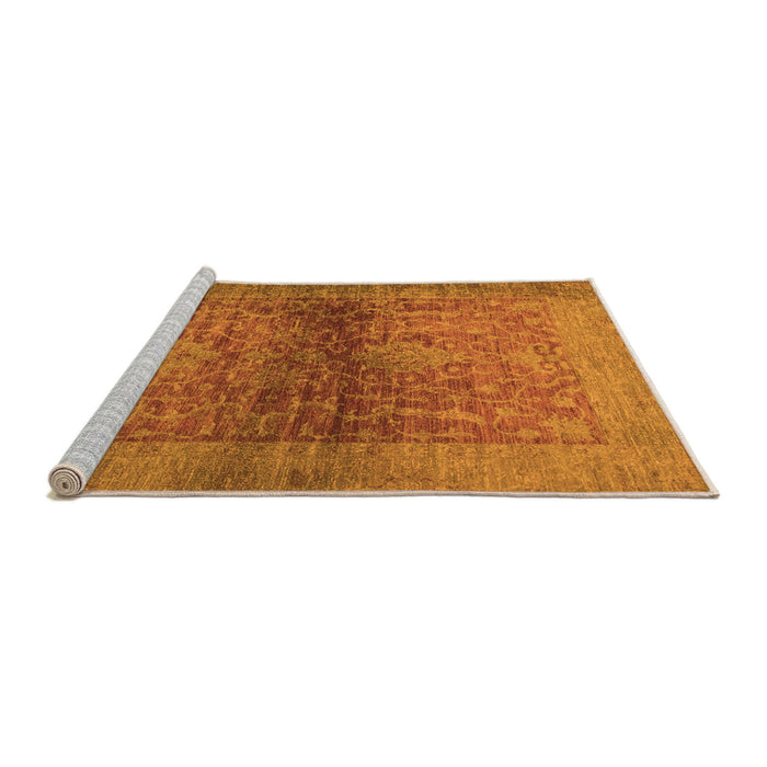 Sideview of Machine Washable Abstract Orange Modern Area Rugs, wshabs2475org