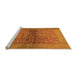 Sideview of Machine Washable Abstract Orange Modern Area Rugs, wshabs2475org