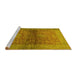 Sideview of Machine Washable Abstract Yellow Modern Rug, wshabs2475yw