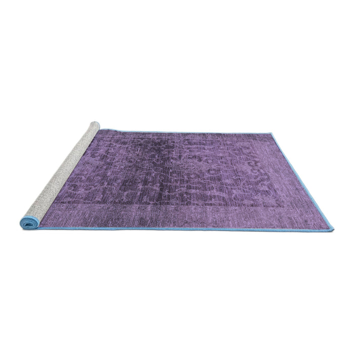 Sideview of Machine Washable Abstract Blue Modern Rug, wshabs2475blu