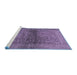 Sideview of Machine Washable Abstract Blue Modern Rug, wshabs2475blu