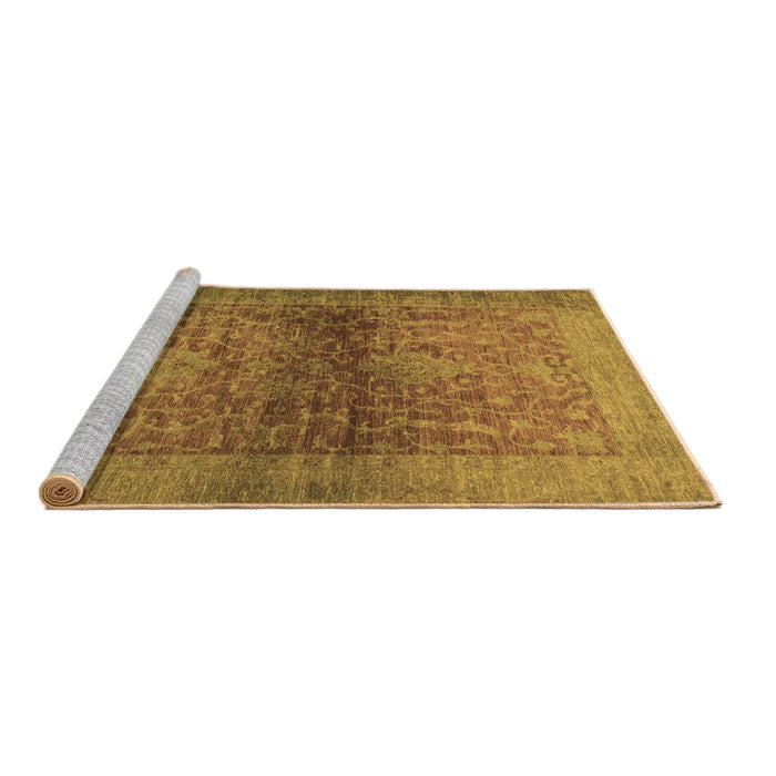 Sideview of Machine Washable Abstract Brown Modern Rug, wshabs2475brn