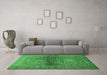 Machine Washable Abstract Emerald Green Modern Area Rugs in a Living Room,, wshabs2475emgrn