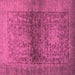 Square Machine Washable Abstract Purple Modern Area Rugs, wshabs2475pur