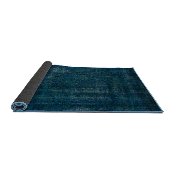 Sideview of Abstract Teal Green Persian Rug, abs2476